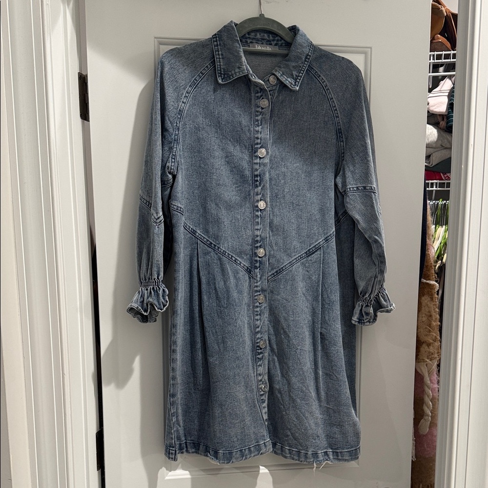 Casual Denim Long Sleeve Dress